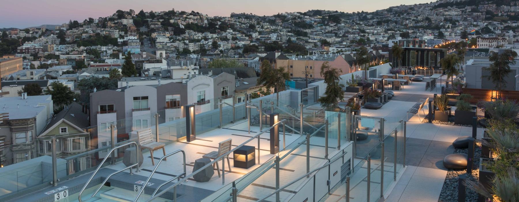 a rooftop view of a town